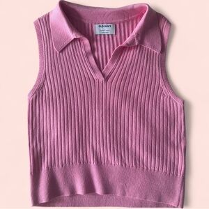 Old Navy Pink Ribbed V-Neck Top